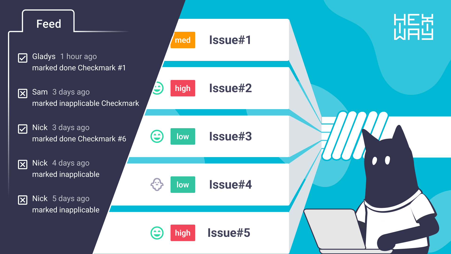 new hexway update — issue merge & new project feed