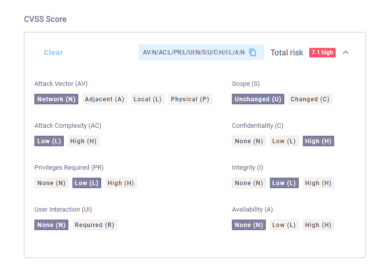 cvss calculator Hexway Hive Apiary pentest