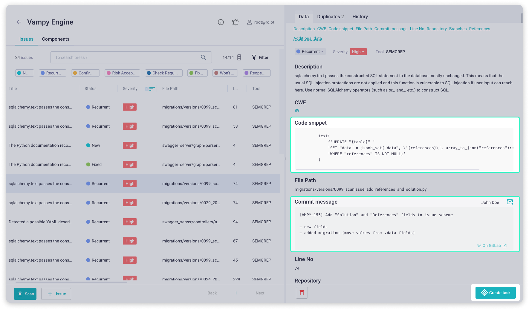 Hexway ASOC GitLab integration